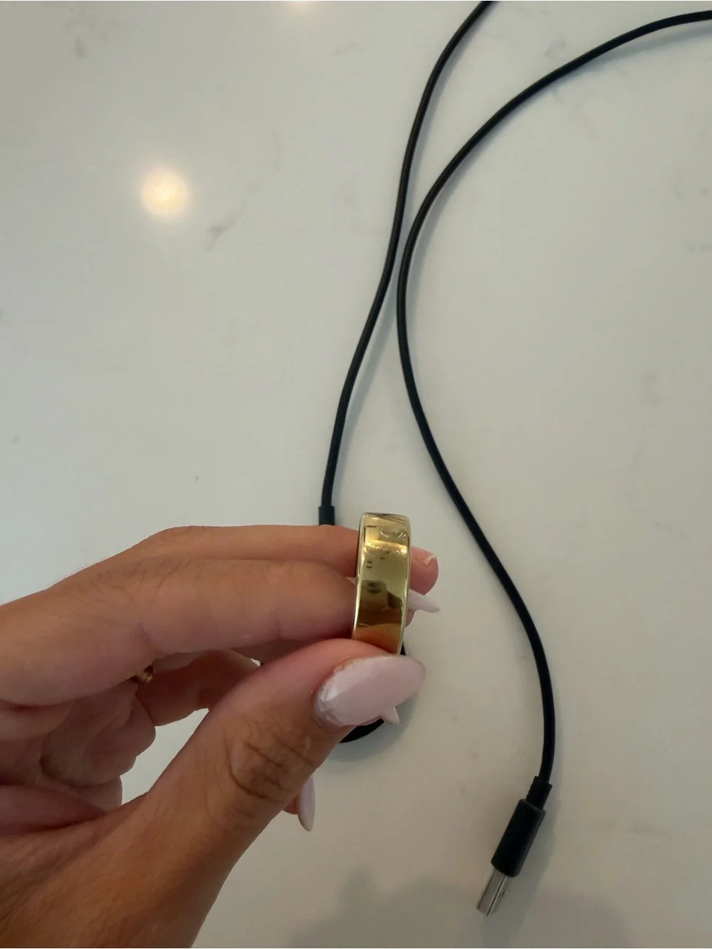 Gold Oura Ring with Charger- size 6